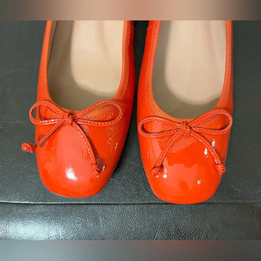 Anthropologie Bibi Lou Heeled Ballet Pumps Red 41 EU 10 US - Picture 16 of 16